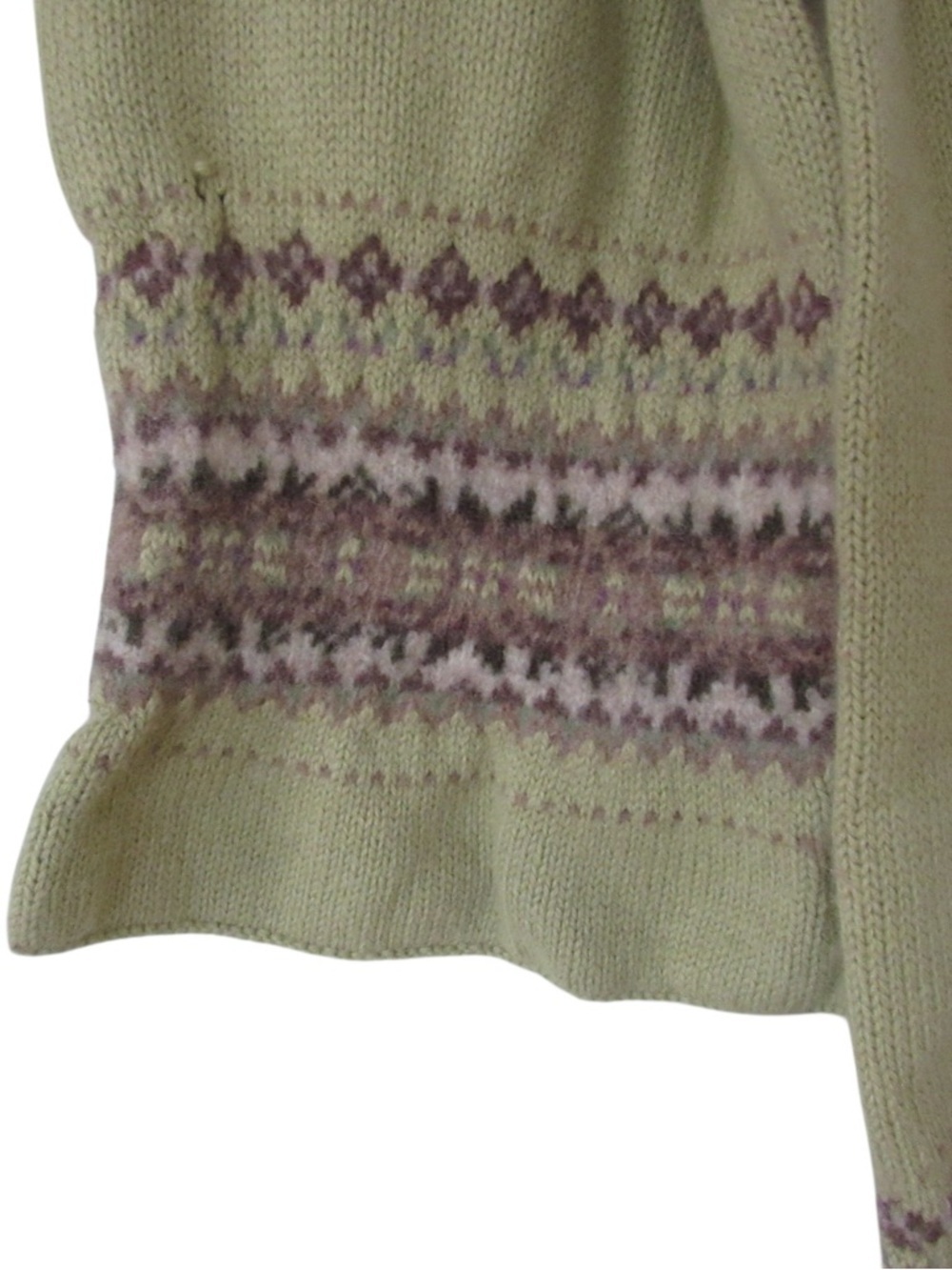 Eddie Bauer Olive Green Knit Scarf with Patterned Trim - Picture 4 of 5